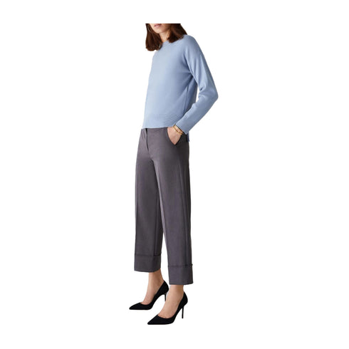 EMME MARELLA Pullover Maglia Donna con spacchi laterali Celeste - Francavilla Moda